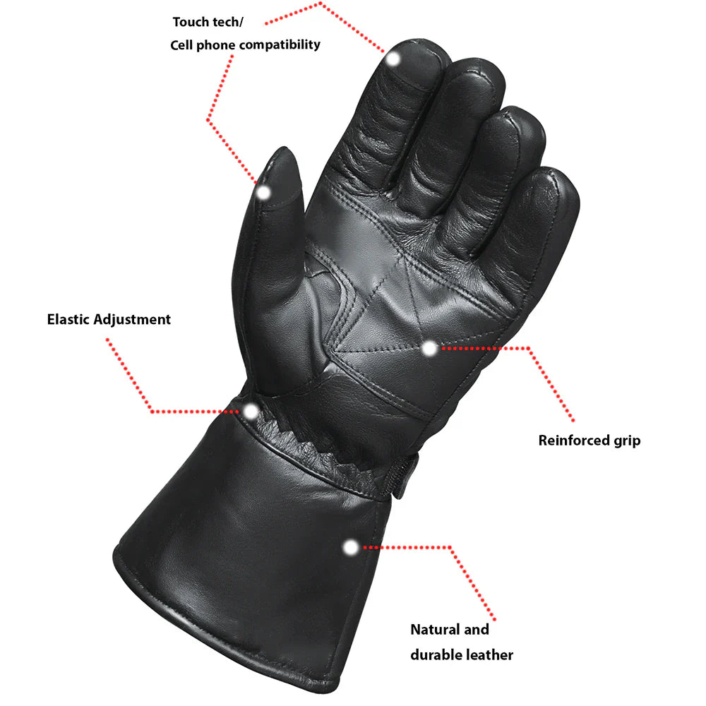 Gants de moto en cuir pour hommes Open Road avec housse de pluieEX-STOCK Canada 