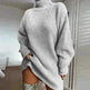Winter Solid Knitted turtleneck sweater dress Mini - EX-STOCK CANADA