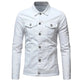 Solid color denim jacket shirt Jeans - EX-STOCK CANADA