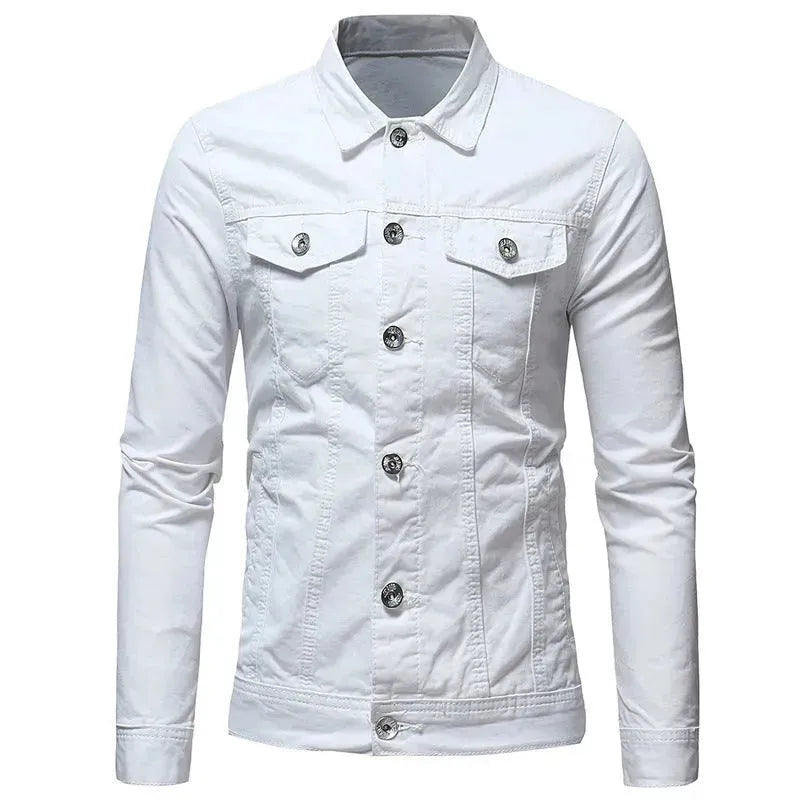 Solid color denim jacket shirt Jeans