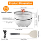 Electric Hot Pot Non-Stick Frying Pan Portable Rapid Noodles Cooker With Long Handle Steamer Spatula Dual Power Control Overheat Dry-Boil Protection For College Dorm Room Essential EX-STOCK