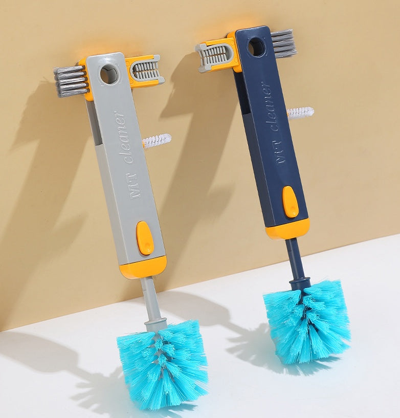 4 In 1 Bottle Gap Cleaner Brush Multifunctional Cup Cleaning Brushes Water Bottles Clean Tool Mini Silicone U-shaped Brush Kitchen Gadgets 