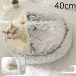 2 In 1 Dog And Cat Bed Pet Winter Bed Round Plush Warm Bed House Soft Long Plush Pets Bed Pet Products EX-STOCK Canada 