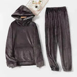 Men's Hooded Warm And Thickened Pajamas Suit