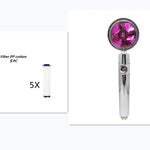 Propeller Driven Shower Head With Stop Button And Cotton Filter Turbocharged High Pressure Handheld Shower Nozzle - EX-STOCK CANADA