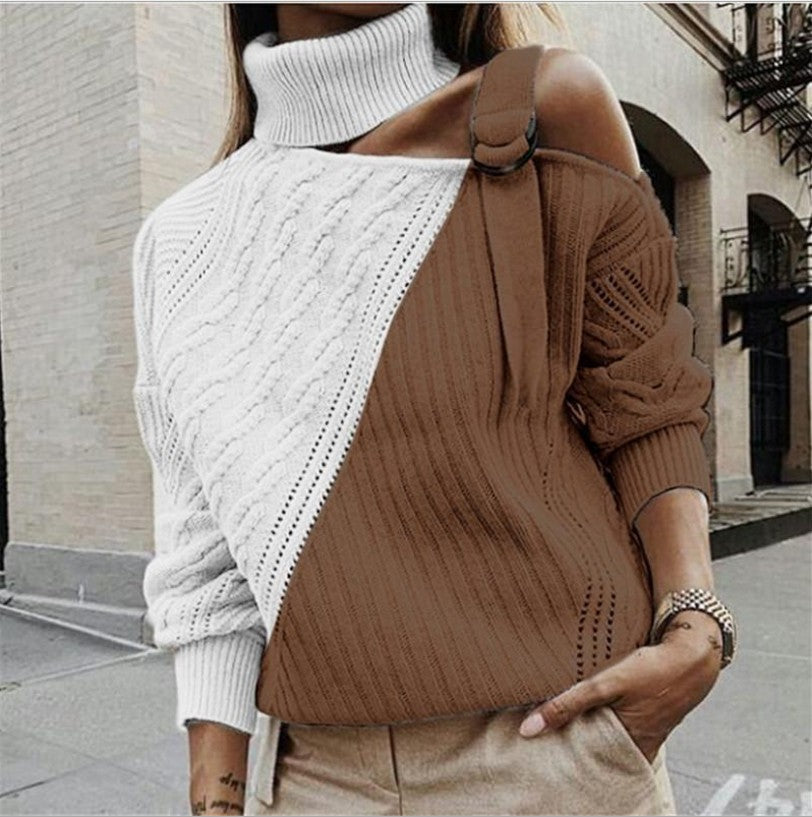 Winter women sweater leopard stitching sweater | EX-STOCK product gallery photo 6