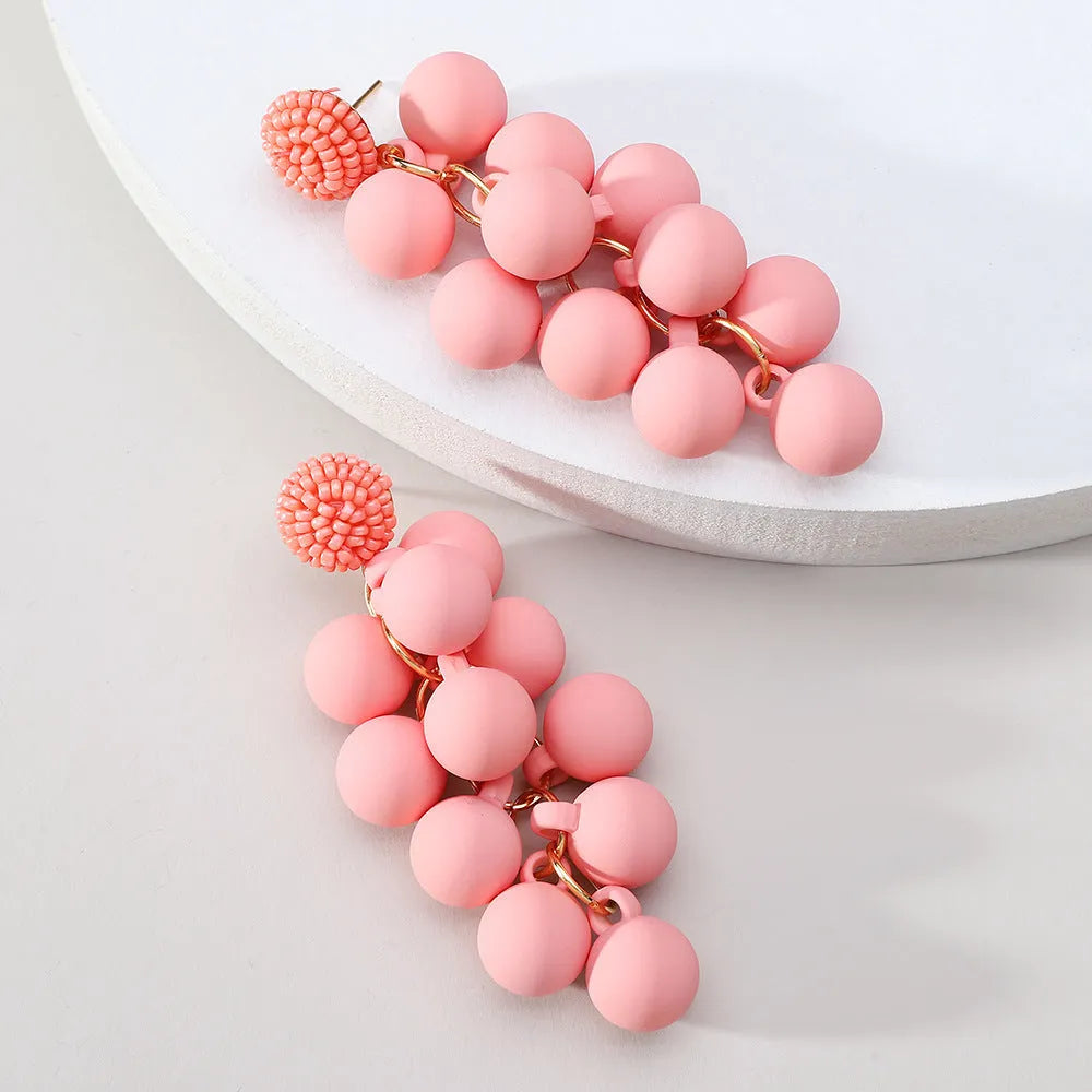 Geometric Candy Ball Beaded Beach Stud Earrings - EX-STOCK CANADA