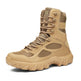 Tan tactical boot on a white background