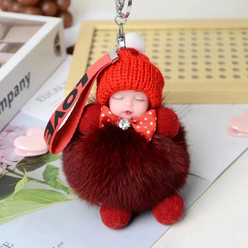 Cute Sleeping Doll Plush Doll Keychain Pendant Backpack Handbag Wallet Accessories - EX-STOCK CANADA