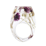 Bosque de resina de flores secas anillo epoxi de flores secas hechas a mano