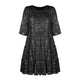 Elegant ladies Sequined Short Mini Skater Dress - EX-STOCK CANADA