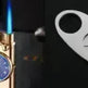 New Lighter With Electric Watch Rocker Arm Automatic Ignition Straight Blue Flame Lighter Creative Real Dial Inflatable Windproof Cigar Lighter Men's Watch Gift - EX-STOCK CANADA