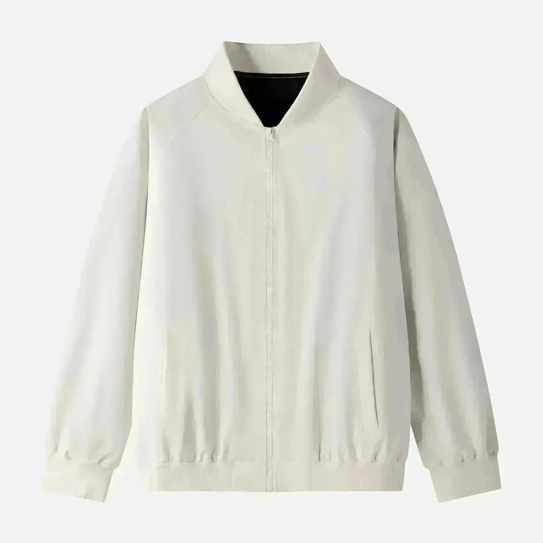 Autumn Casual All-matching Plain Baseball Uniform Cardigan Jacket Men