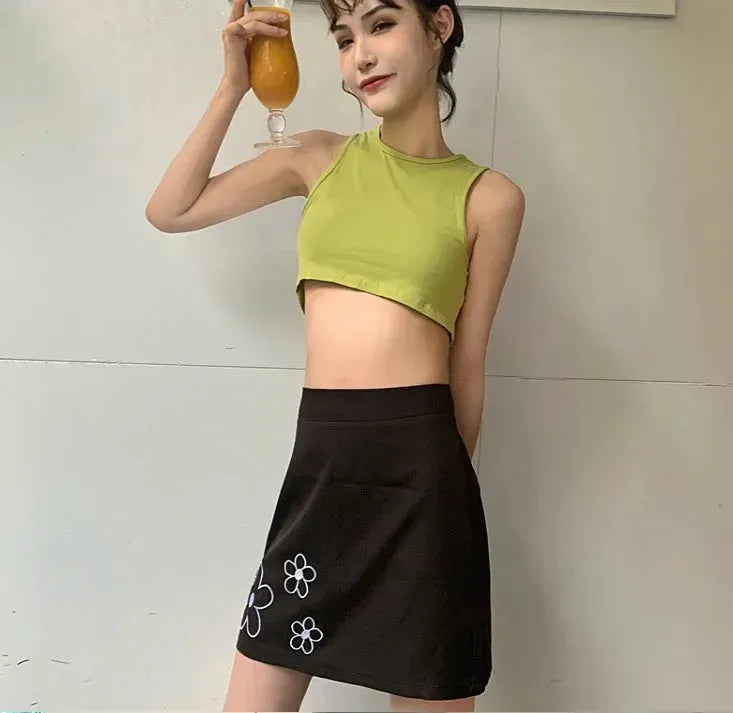 Summer Halter neck tank Tops and Skirt Outfit set - EX-STOCK CANADA