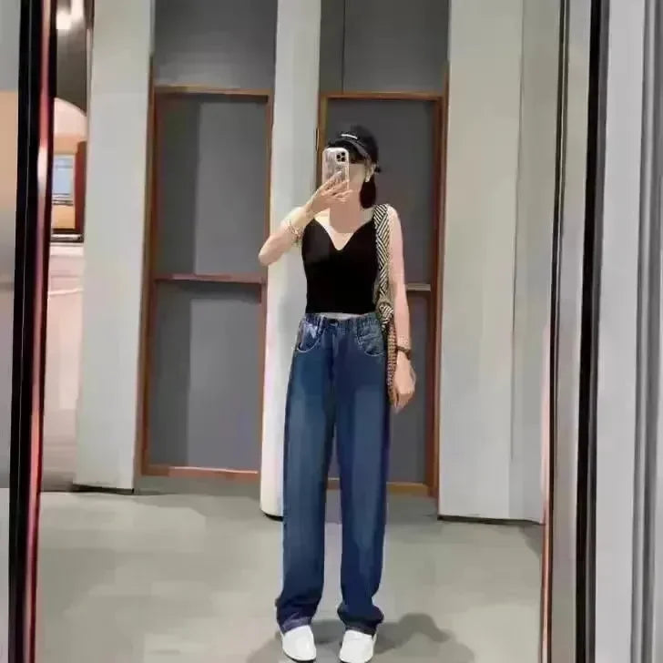 High Waist Elastic Baggy Jeans Pant For Women - EX-STOCK CANADA