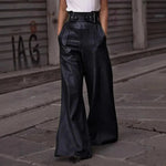 Fashion Leather High Waist Pocket Casual Trousers - EX-STOCK CANADA