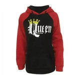 Women KING QUEEN King and Queen Crown Couple Color Block Sweatshirt