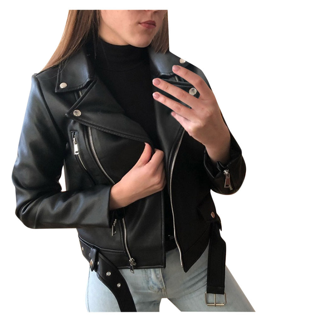 Slim Slim Winter Leather Jacket Motorcycle Jacket | EX-STOCK product gallery photo 2