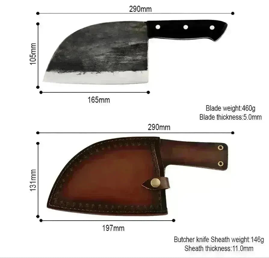 Kitchen Butcher Chef's Knife Kitchen Chopping Knife and Scabbard - EX-STOCK CANADA