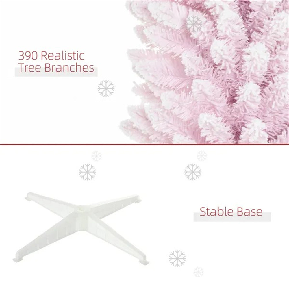 6ft Flocked Christmas Tree, Pencil Artificial Christmas Tree With Realistic Branches EX-STOCK Canada 
