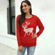 Fawn Reindeer jacquard christmas sweater Round neck women - EX-STOCK CANADA