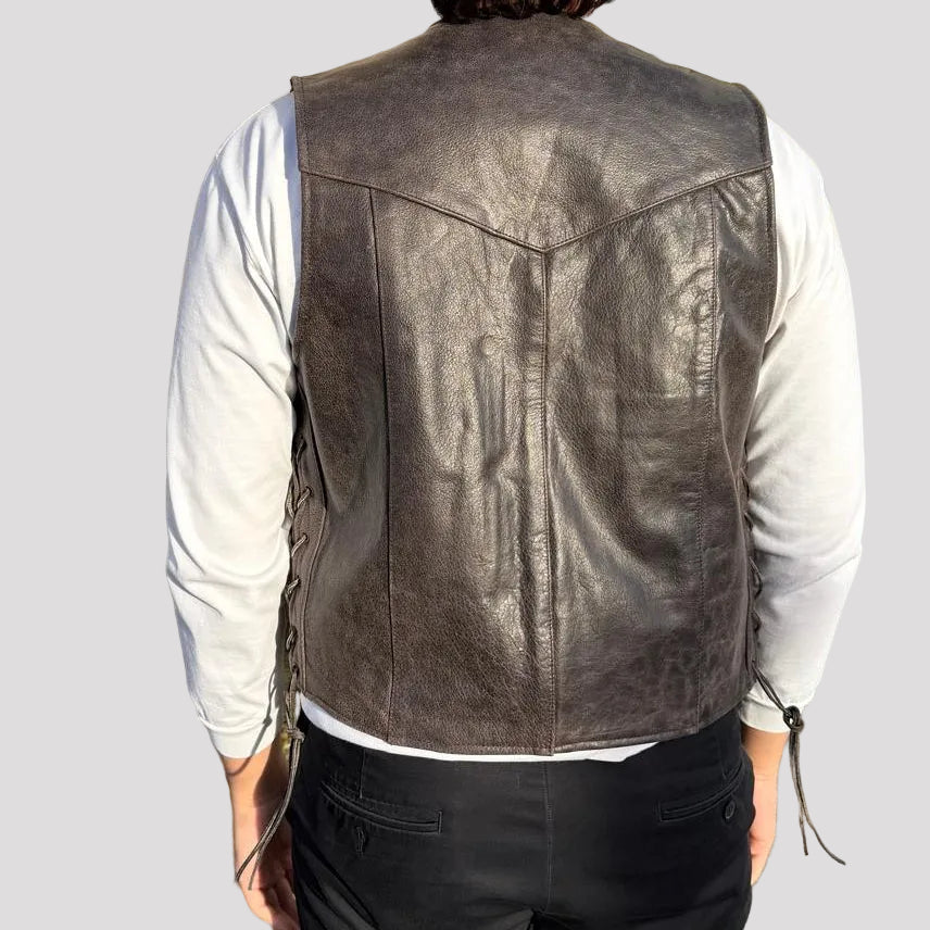 Open Road Men's Lace Side Leather Vest 
