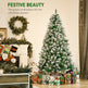 6ft Snow Flocked Artificial Christmas Tree, Unlit Full Fir Tree With Automatic Open, 800 Realistic Branches And 61 Pine Cones EX-STOCK Canada 