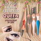 Liquid eyeliner product with mannequin legs and floral decorations on a wooden floor.