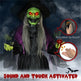 5.9' Life Size Decoration Animatronic Old Witch Outdoor Halloween, Sound And Motion Activated W Light Up Eyes EX-STOCK Canada 