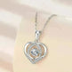 S925 Beating Heart-shaped Necklace Women Luxury Love Rhinestones Necklace Jewelry Gift For Valentine's Day - EX-STOCK CANADA