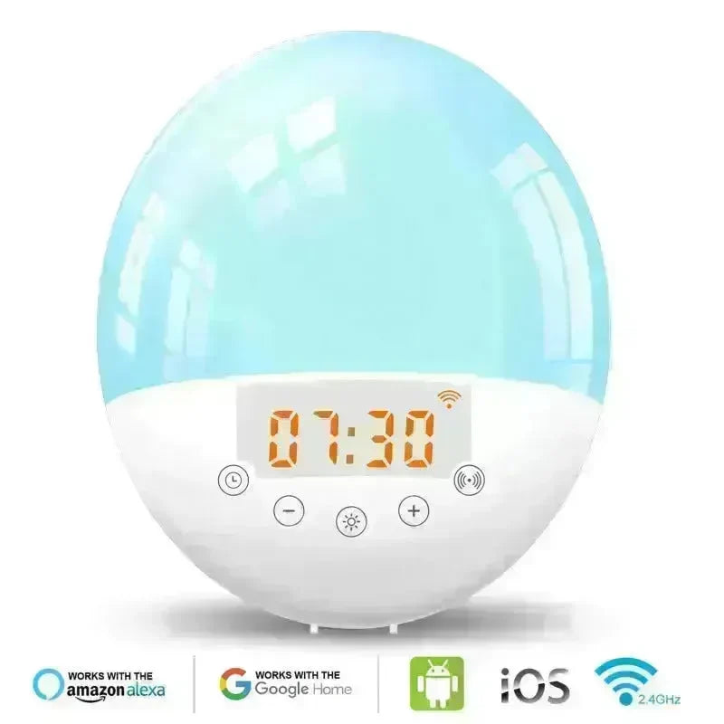 Wifi voice control smart wake-up light alarm clock - EX-STOCK CANADA