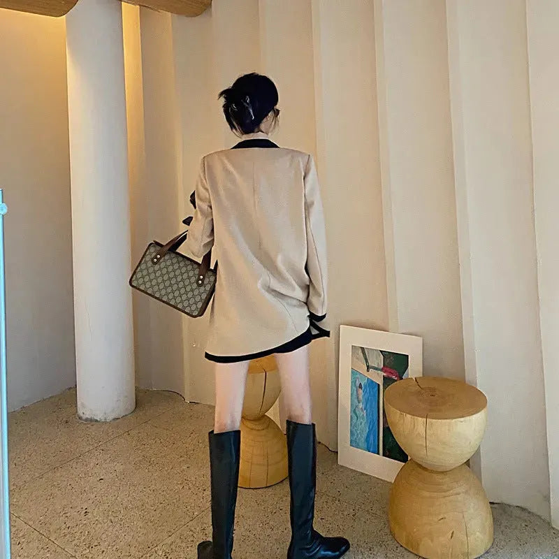 Stitching fashionable Street Blazer suit for women - EX-STOCK CANADA