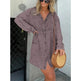 Women's Denim Washed Loose Shirt Dress - EX-STOCK CANADA