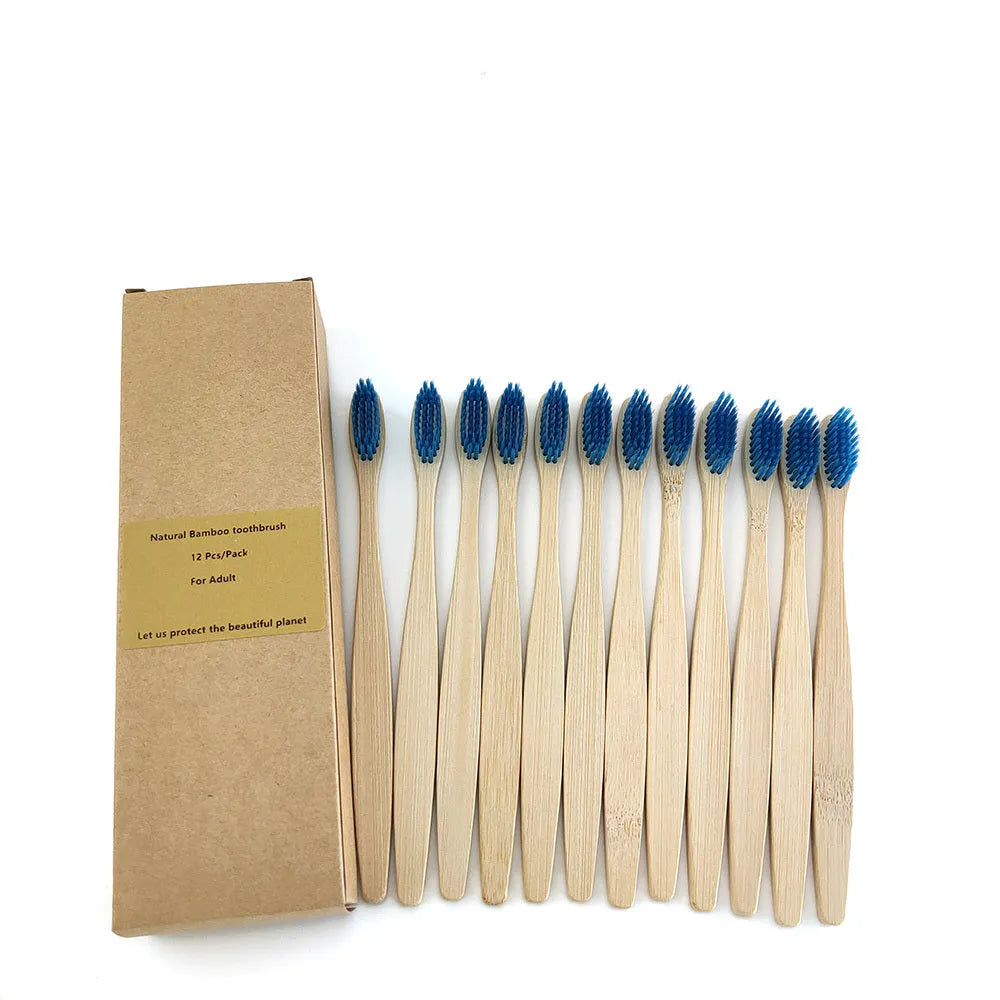 Eco friendly 12 Bamboo toothbrushes - EX-STOCK CANADA