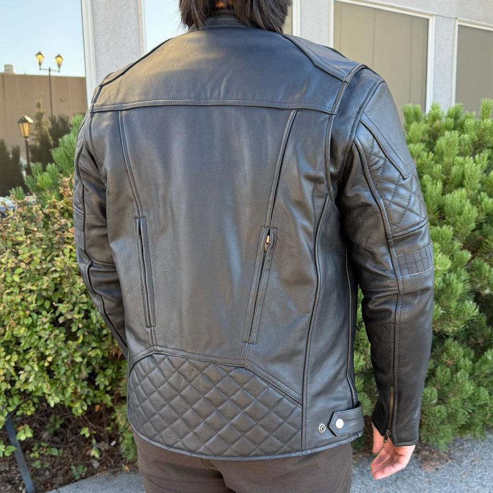 Unik International Men's Reflective Stripe Motorcycle Jacket 