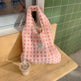 Waffle Flannel Bag Tote Bag Large Capacity Commute Minimalist Student Class Bag - EX-STOCK CANADA