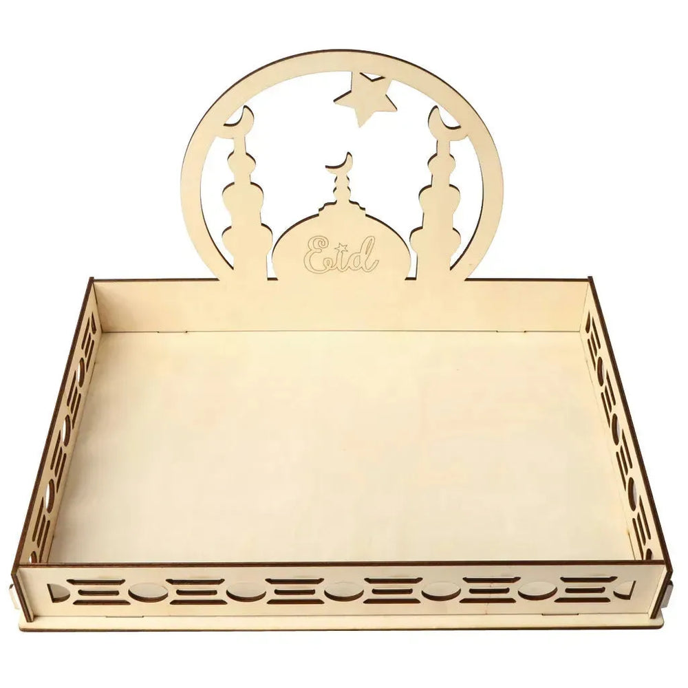 Wooden Ornament Eid Al Fitr Table Decoration coffee Tray - EX-STOCK CANADA