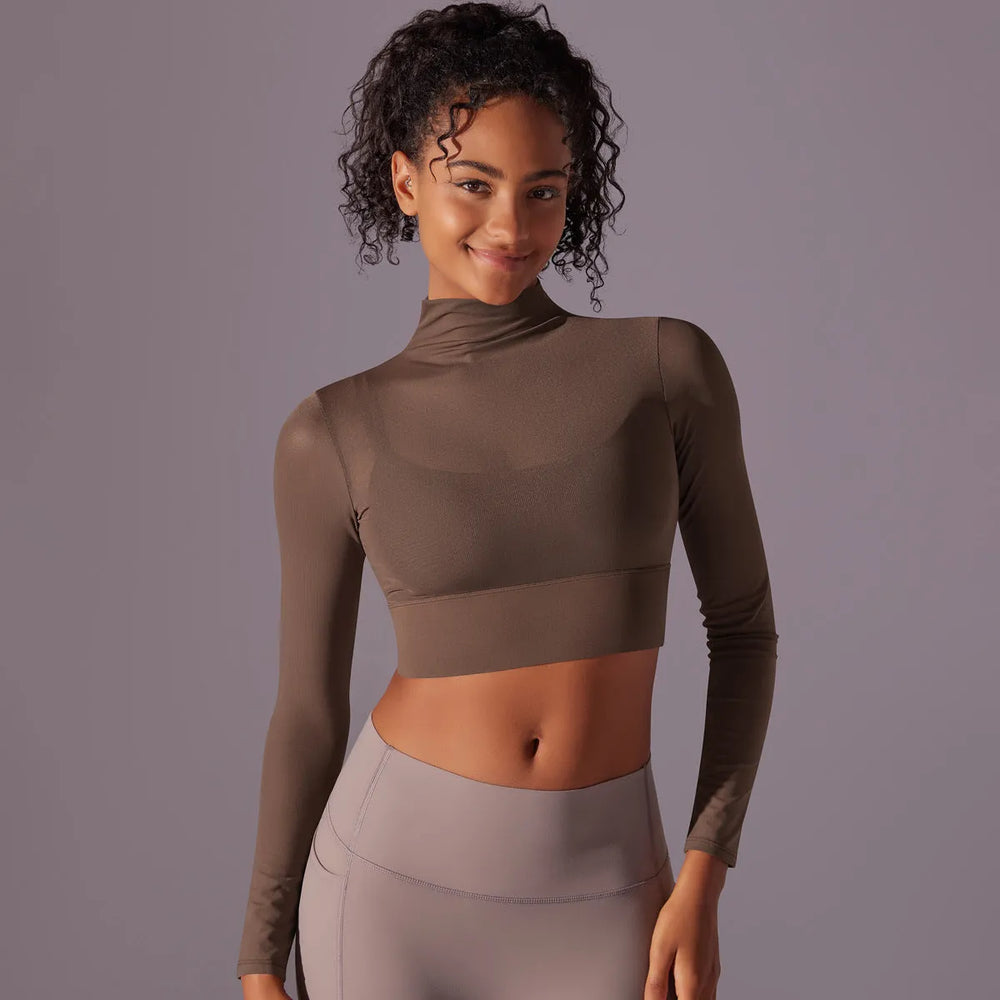 Mesh Yoga Clothes Long Sleeve Quick-drying Workout Clothes Top For Women - EX-STOCK CANADA
