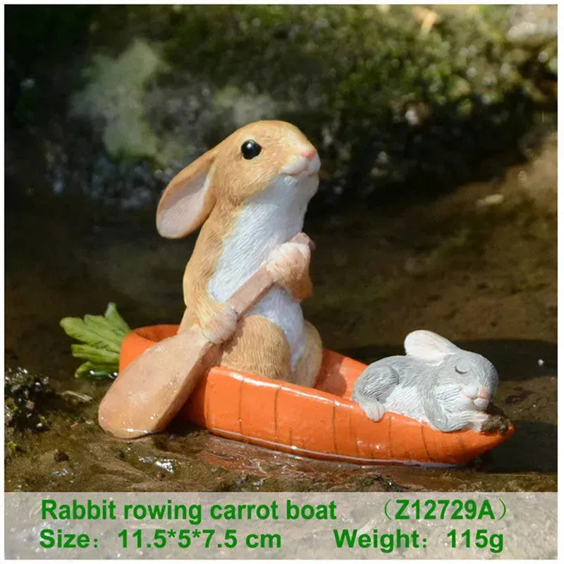 Creative Decorations Cute Bunny Resin Ornaments - EX-STOCK CANADA