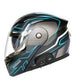Motorcycle helmet with Bluetooth speaker on a black background