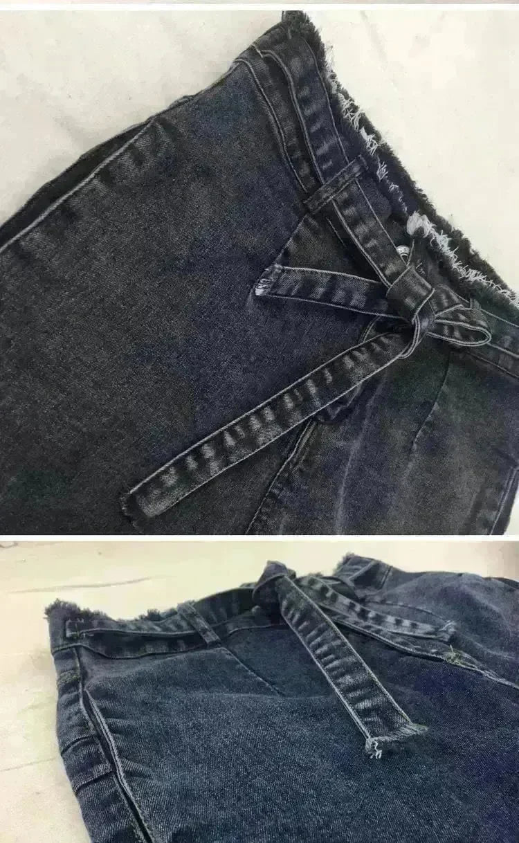 High Waist Fringed jeans Bootcut Pant Women - EX-STOCK CANADA