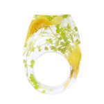 Bosque de resina de flores secas anillo epoxi de flores secas hechas a mano