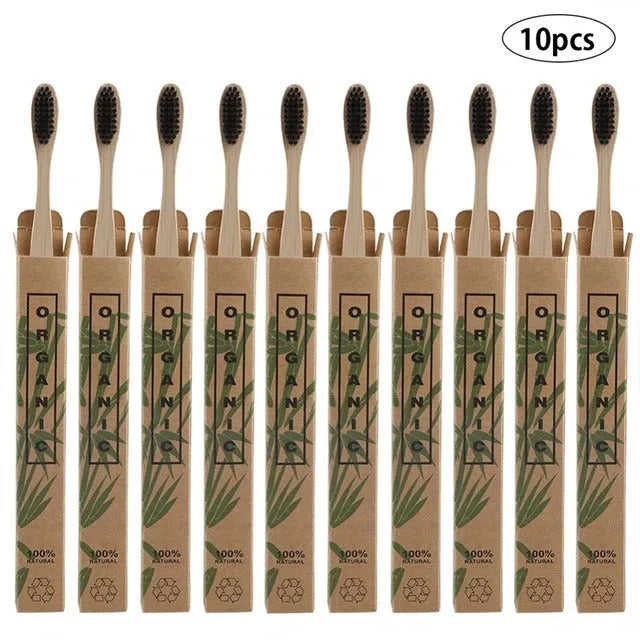 10pcs  Bamboo toothbrushes - EX-STOCK CANADA