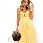 Women Summer cocktail dresses Spaghetti strap Midi Vacation Resort Sundress - EX-STOCK CANADA