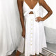 Women Summer cocktail dresses Spaghetti strap Midi Vacation Resort Sundress - EX-STOCK CANADA