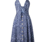 Women Summer cocktail dresses Spaghetti strap Midi Vacation Resort Sundress - EX-STOCK CANADA
