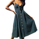 Women Summer cocktail dresses Spaghetti strap Midi Vacation Resort Sundress - EX-STOCK CANADA