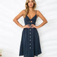 Women Summer cocktail dresses Spaghetti strap Midi Vacation Resort Sundress - EX-STOCK CANADA
