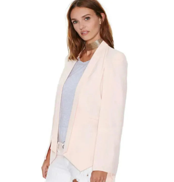 New Ladies Women Long Sleeve Lapel Cape Poncho Office Jacket Cloak Blazer Suit Coat KR2 - EX-STOCK CANADA