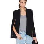 New Ladies Women Long Sleeve Lapel Cape Poncho Office Jacket Cloak Blazer Suit Coat KR2 - EX-STOCK CANADA